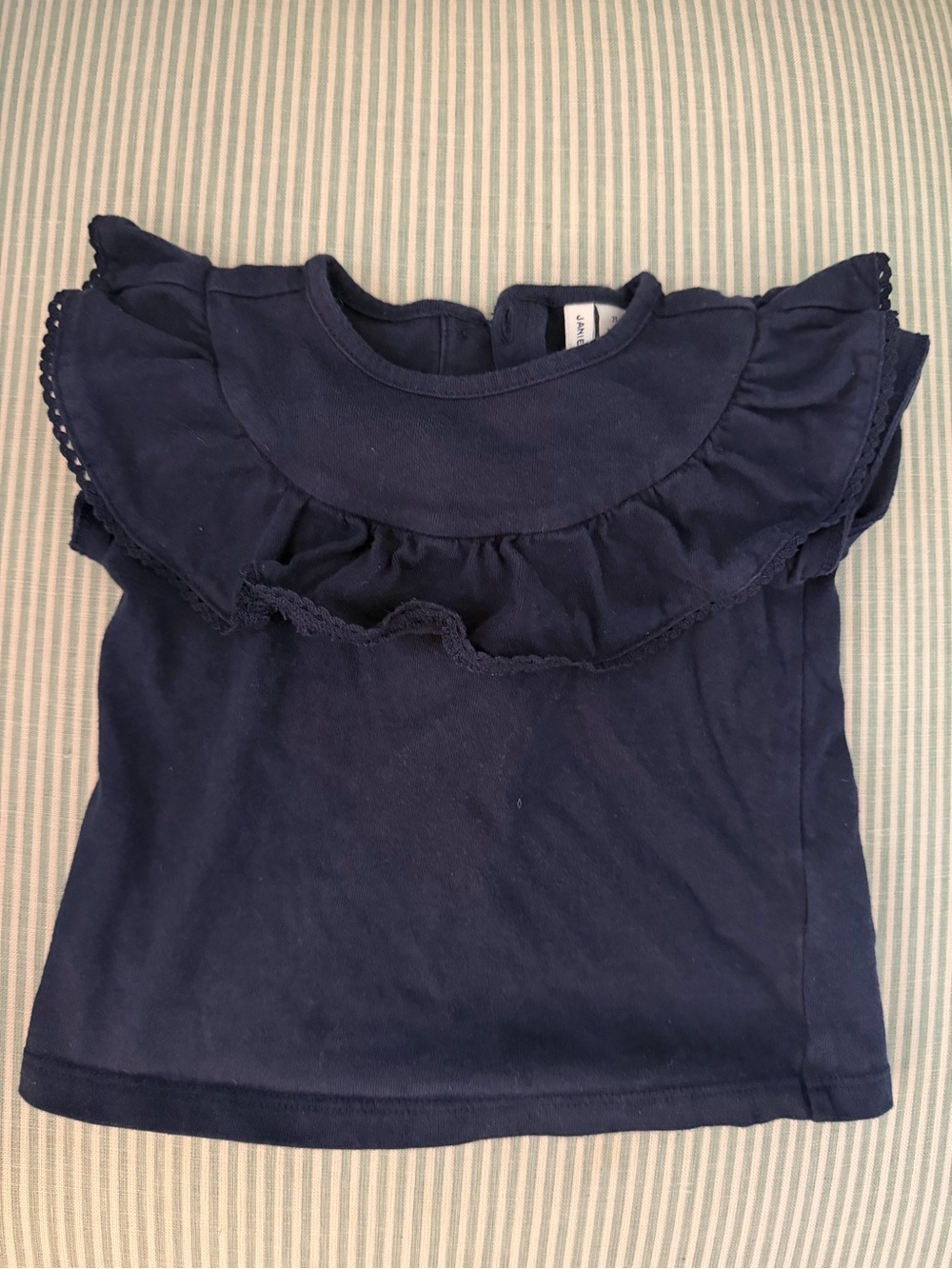 Janie & Jack Navy Ruffle Short Sleeve Tee - 2T